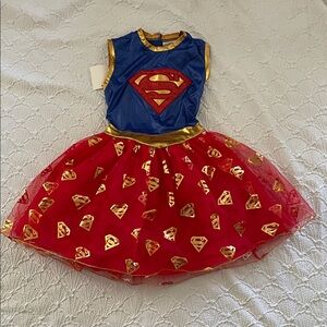 DC SUPERMAN SUPERGIRL Superhero Girls Dress Sz M 7-8